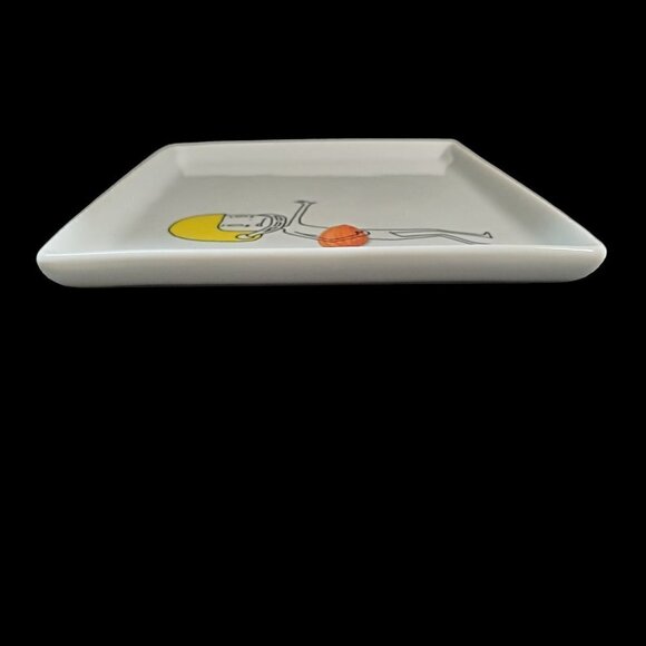 CB2 Crate Barrel Sushi Plates 2009 Olive 2011 Swiss Cheese Ceramic 6.5 x 5 Inch - Picture 6 of 7